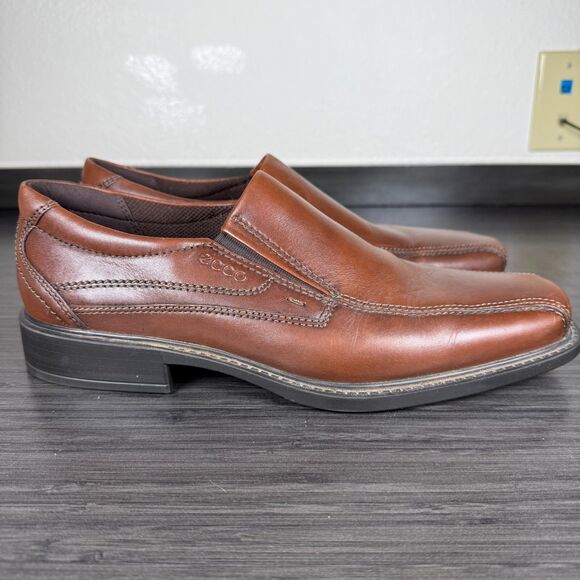 Ecco Mens Loafer Dress Shoes Helsinki US 9 9.5 EU 42 Brown Leather No Inserts main image 7